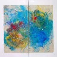 Midori McCabe - Nagare (Flow) handmade paper on canvas
